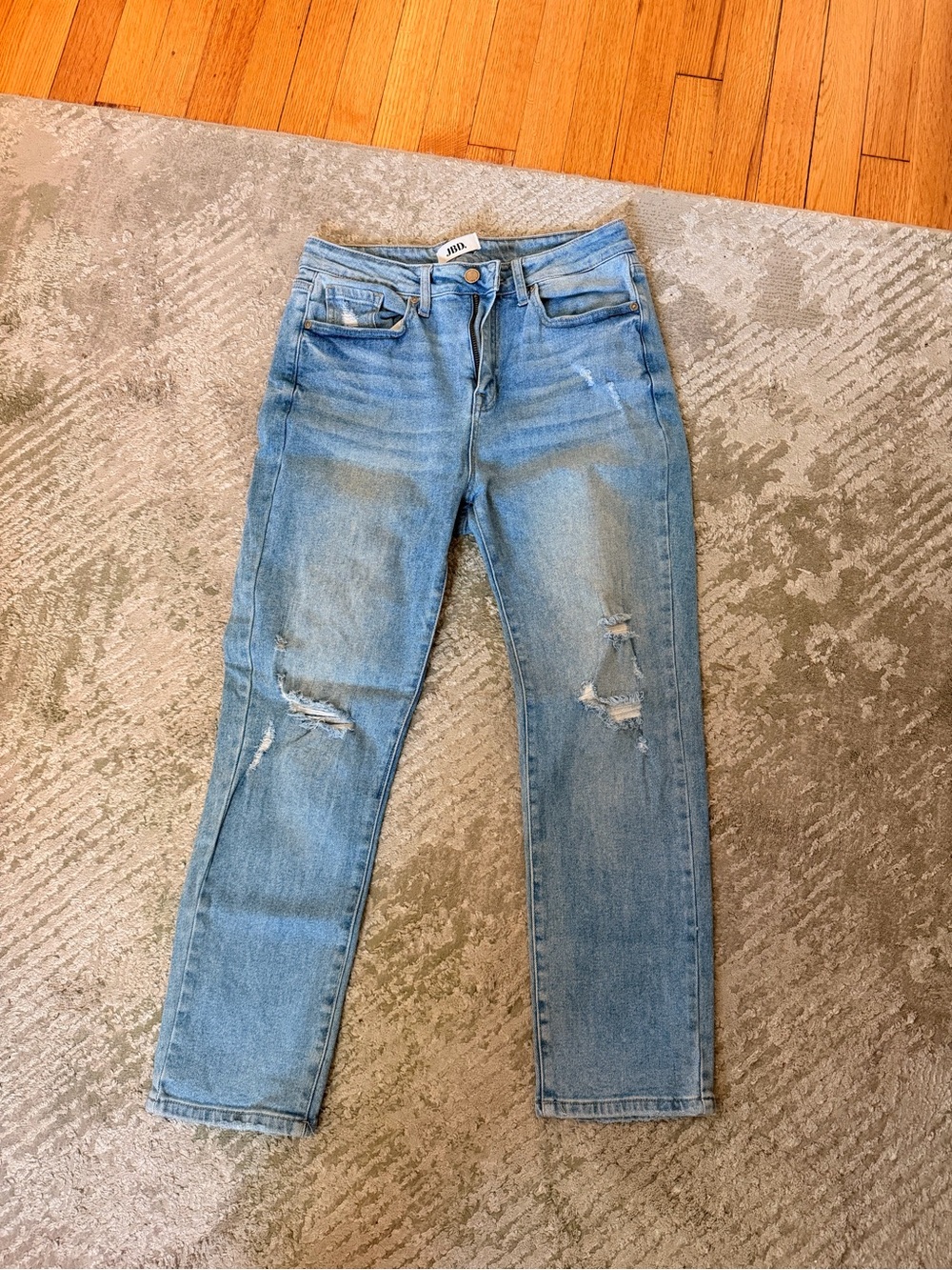 JBD Blue Straight Leg Distressed Jeans
